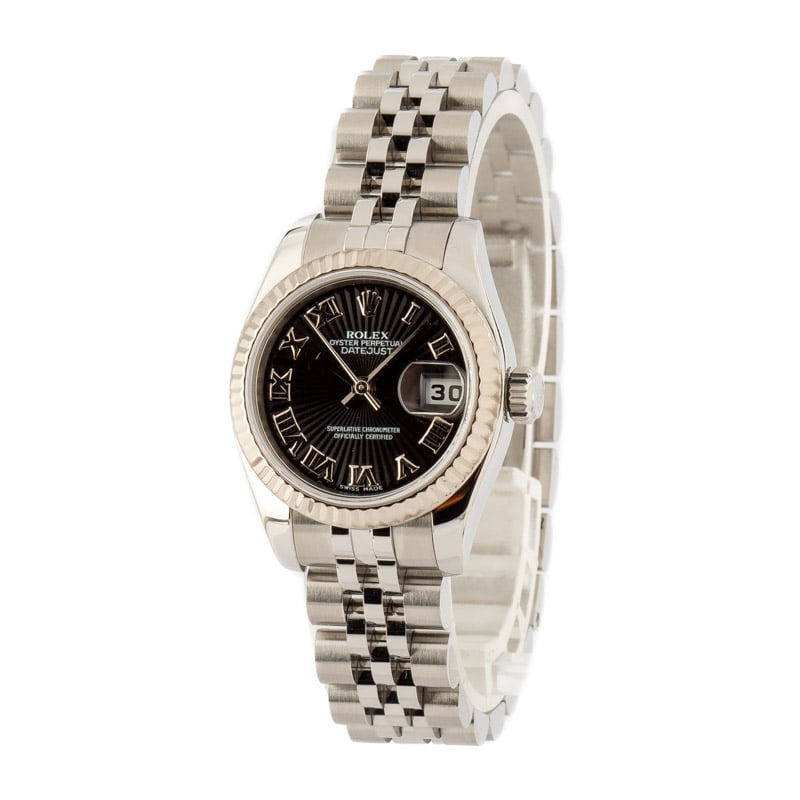 Used Rolex Datejust 179174 Black Roman Dial