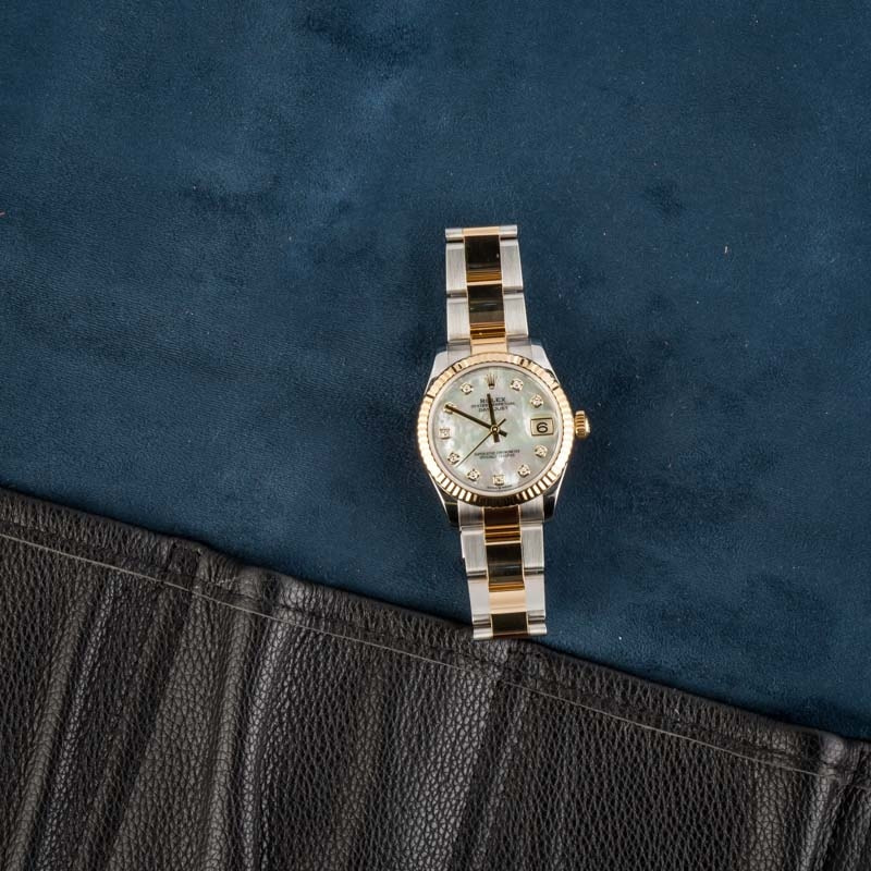 Rolex New Style Datejust Midsize Two Tone Custom Diamond Bezel & Diamo –  Jain The Jeweler