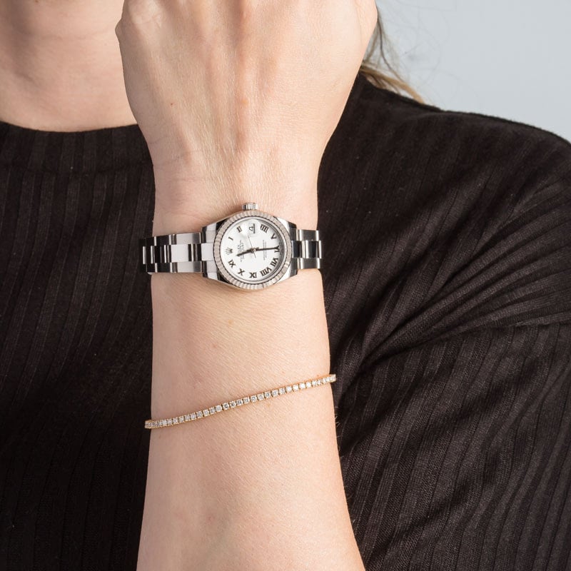 Pre-Owned Rolex Datejust 279174 White Roman Dial