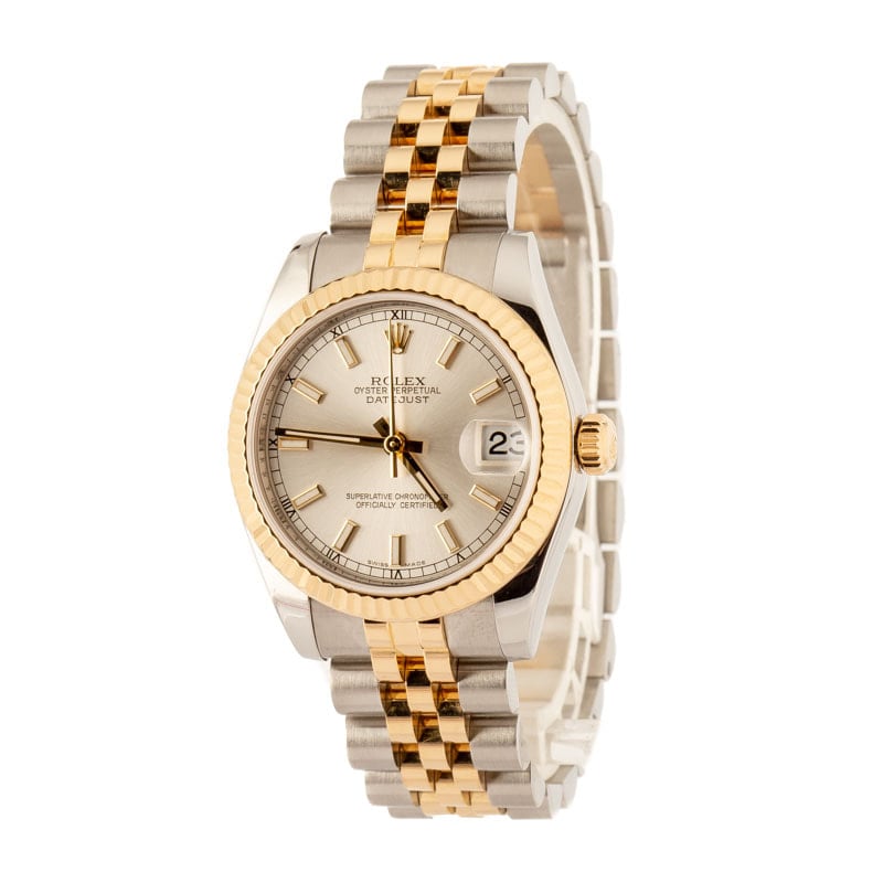 Lady Rolex Datejust Ref 178273 Silver Dial