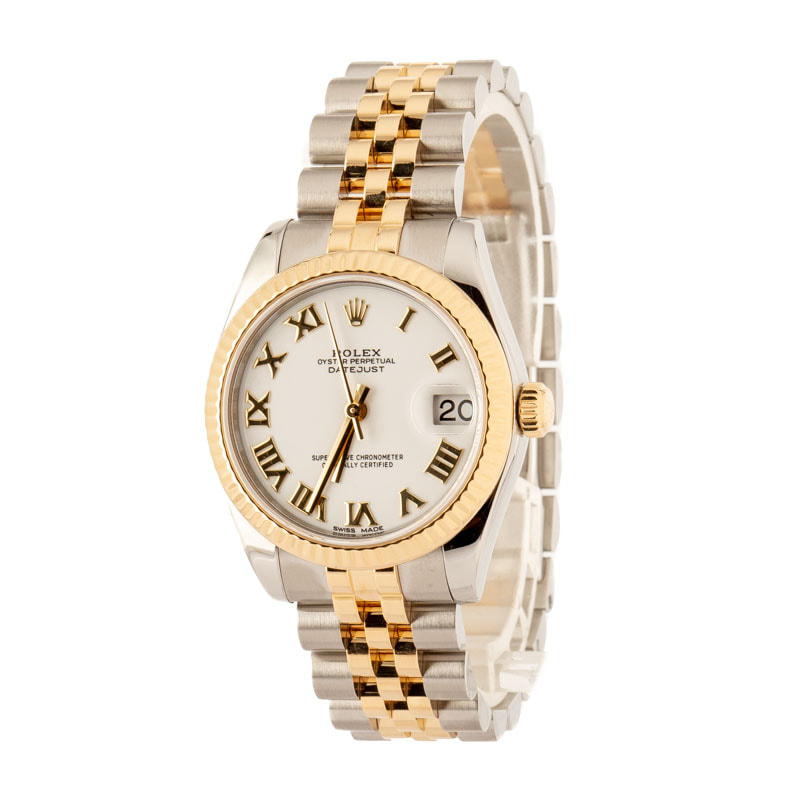Rolex Datejust Ref 178273 White Roman Dial