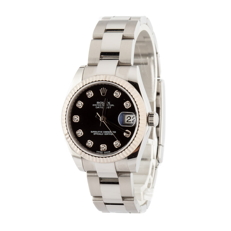 Pre-owned Rolex Datejust 31 Ref 178274 Black Diamond Dial