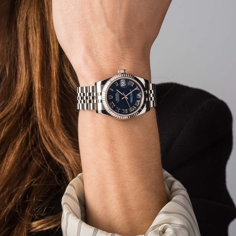 Lady Rolex Datejust 31 Ref 178274 Blue Roman Dial