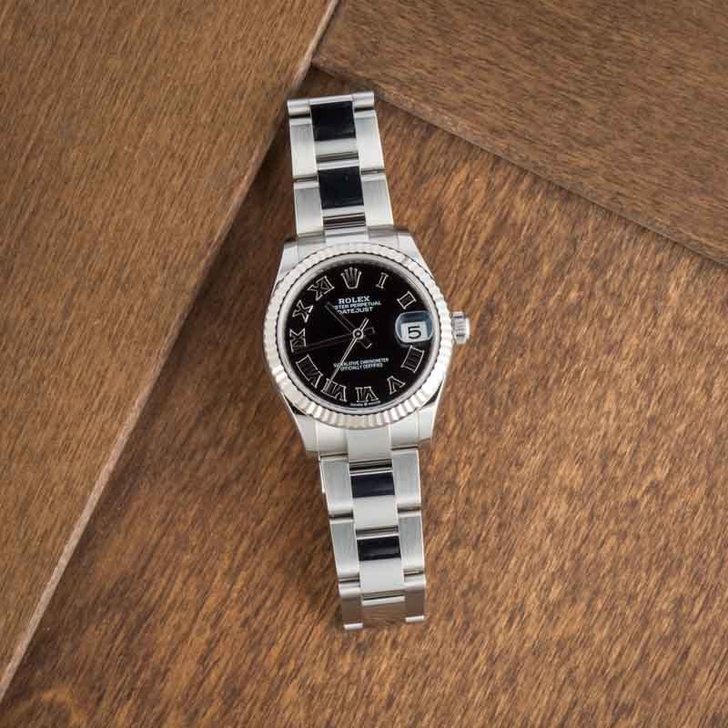 Ladies Rolex Datejust Ref 278274 Black Dial
