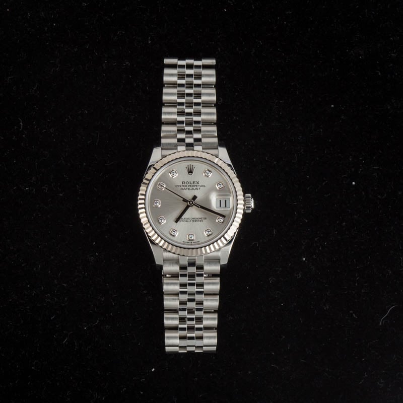 Ladies Rolex Datejust Ref 278274 Silver Diamond Dial
