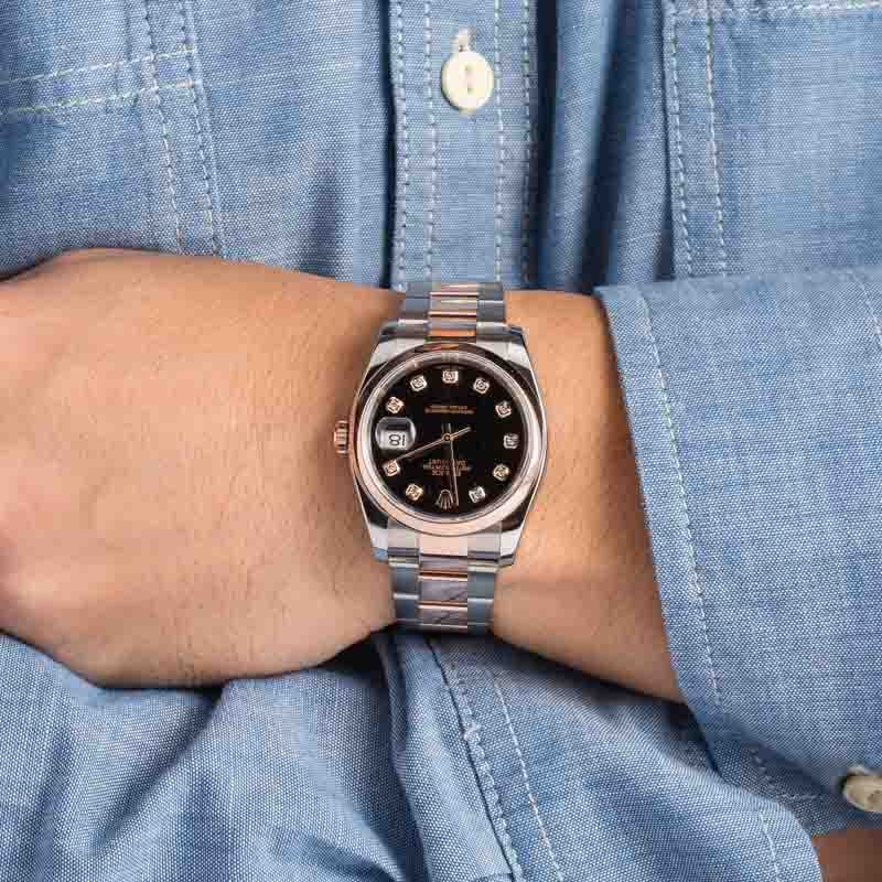 Rolex Datejust 116201 Black Diamond Dial