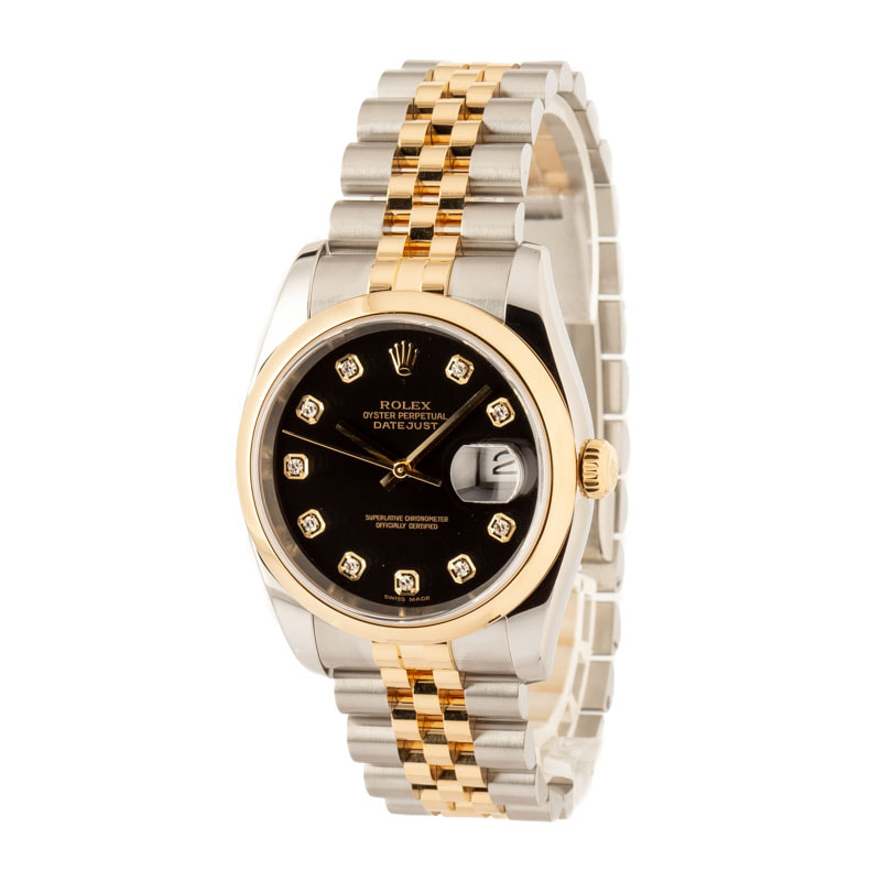 Pre-Owned Rolex Datejust 116203 Black Diamond Dial