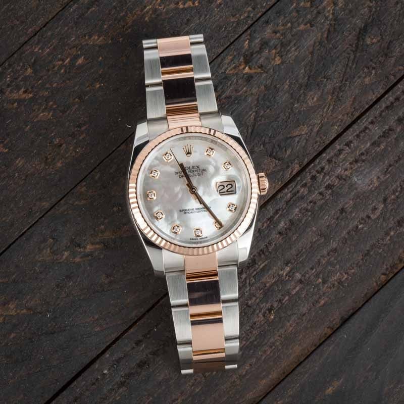 Rolex Datejust 36 Ref 116231 Mother of Pearl Diamond Dial