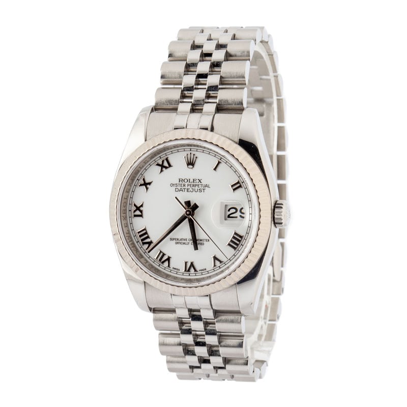Rolex Datejust Ref 116234 White Roman Dial