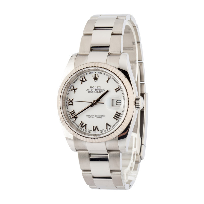 Used Rolex Datejust Ref 116234 White Roman Dial
