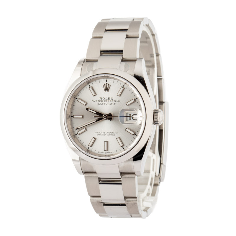 Pre-owned Rolex Datejust 36 Ref 126200 Silver Dial