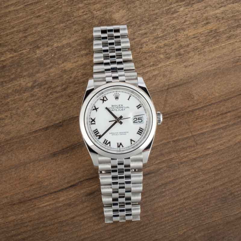 Rolex Datejust Ref 126200 White Roman Dial