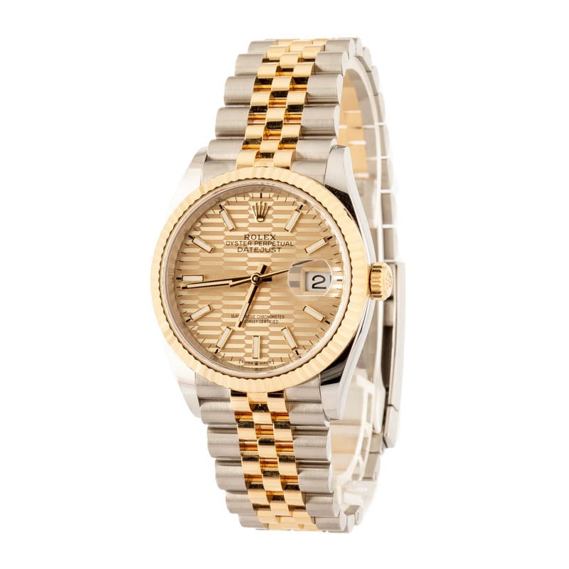 Rolex Datejust 126233 Champagne Fluted Motif Dial