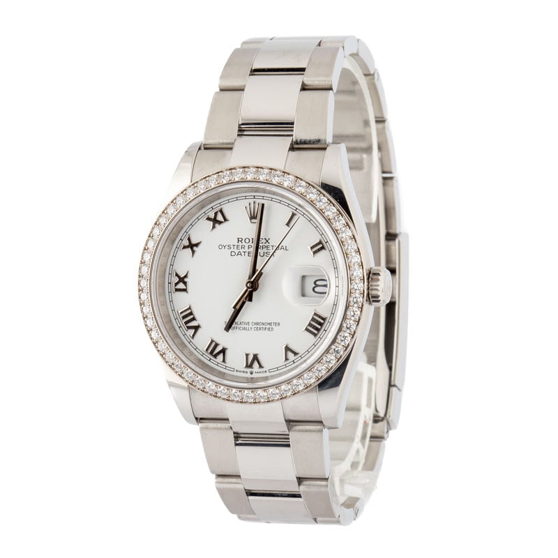Rolex Datejust 126284 White Roman Dial