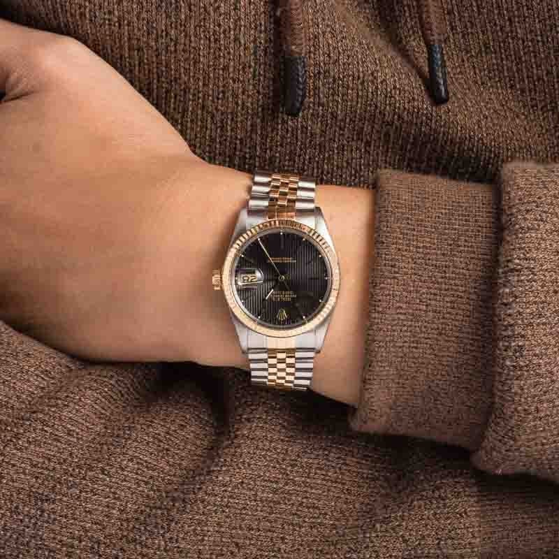 Rolex Datejust 36 Ref 16013 Black Tapestry Dial