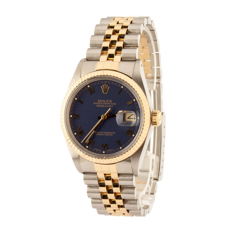 Rolex Datejust Ref 16013 Blue Roman Dial