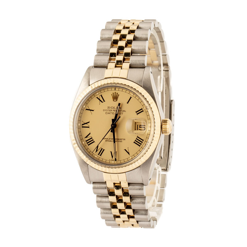 Rolex Datejust 36 Ref 16013 Champagne Buckley Dial