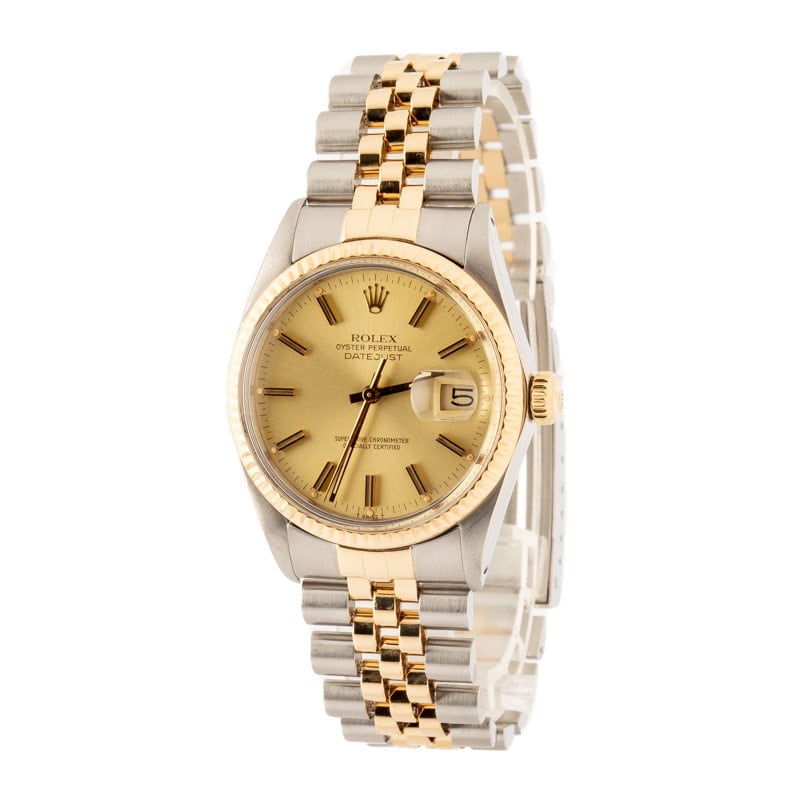 Preowned Rolex Datejust 36 Ref 16013 Champagne Dial