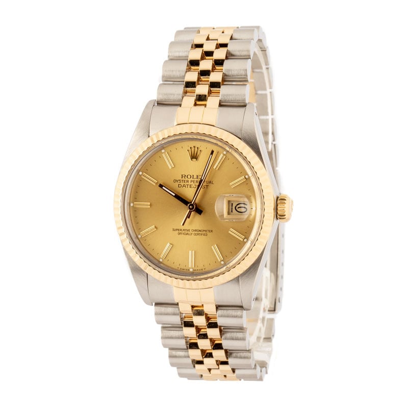 Pre-Owned Rolex Two-Tone Datejust 16013 Champagne