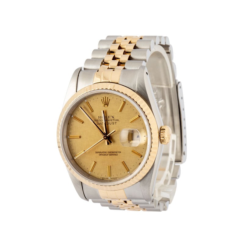 Used Rolex Datejust 36 Ref 16233 Champagne Linen Dial