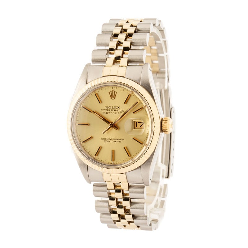 Rolex Datejust Two Tone 16013 Champagne Dial