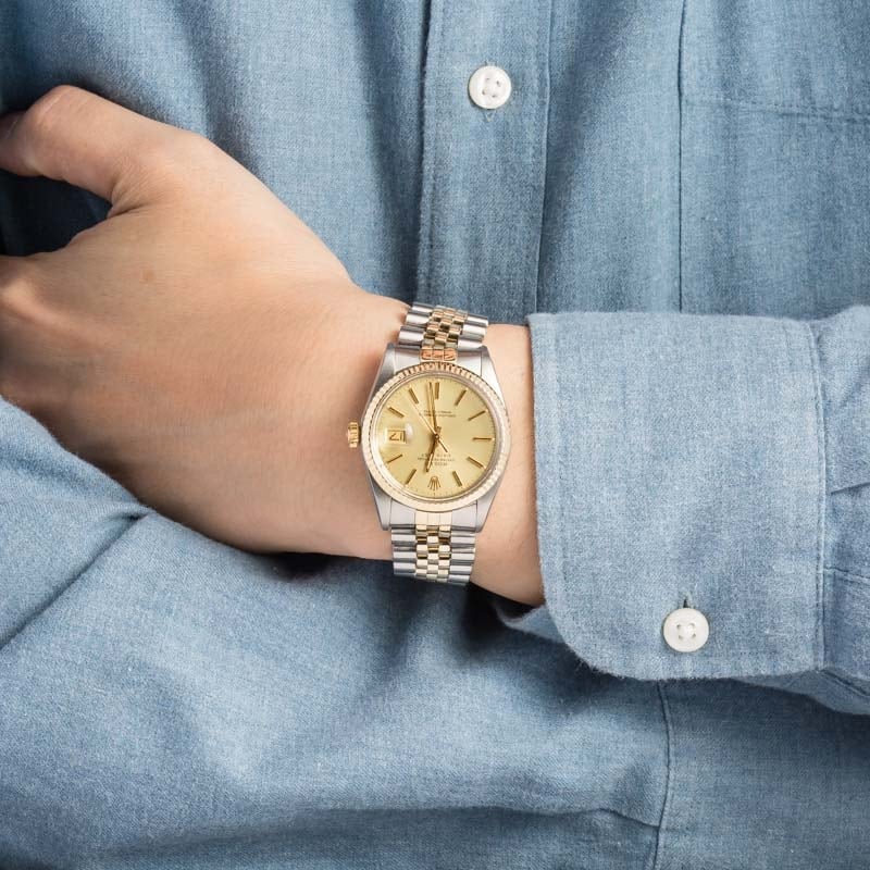 Rolex Datejust Two Tone 16013 Champagne Dial