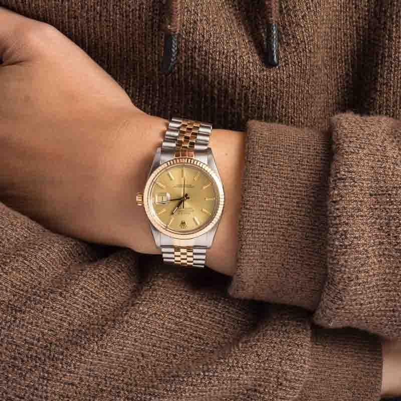 Rolex Datejust 36 Ref 16013 Champagne Index Dial