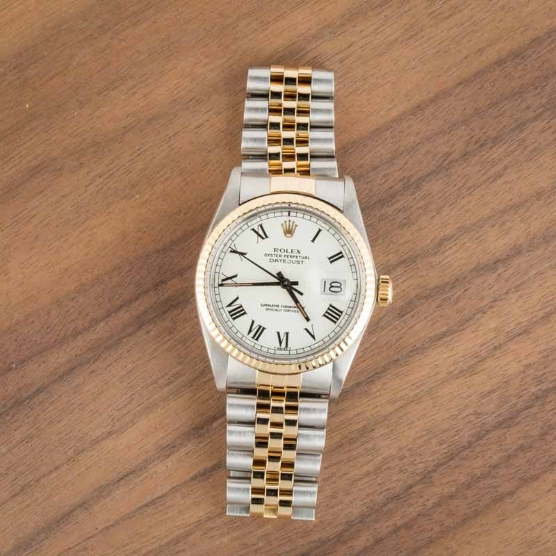 Rolex Datejust Ref 16013 White Buckley Dial