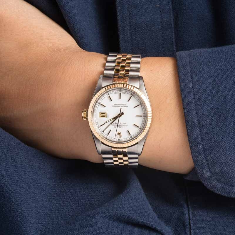 Rolex Datejust Two Tone 16013 White Dial