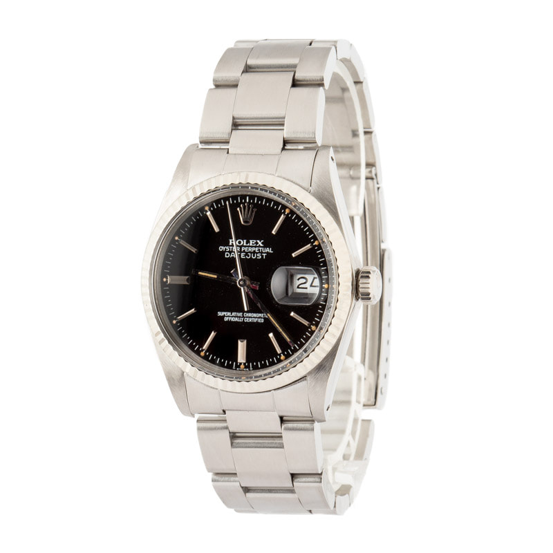Pre Owned Rolex Datejust 16014 Black Dial