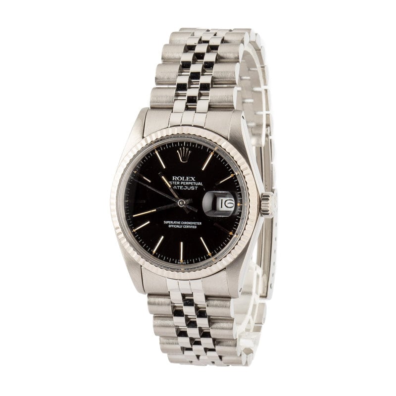 Pre Owned Rolex Datejust 16014 Black Dial