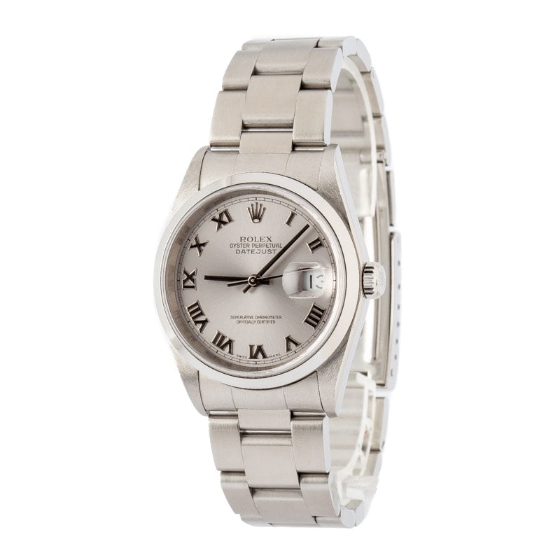 Rolex Datejust 36 Ref 16200 Rhodium Roman Dial