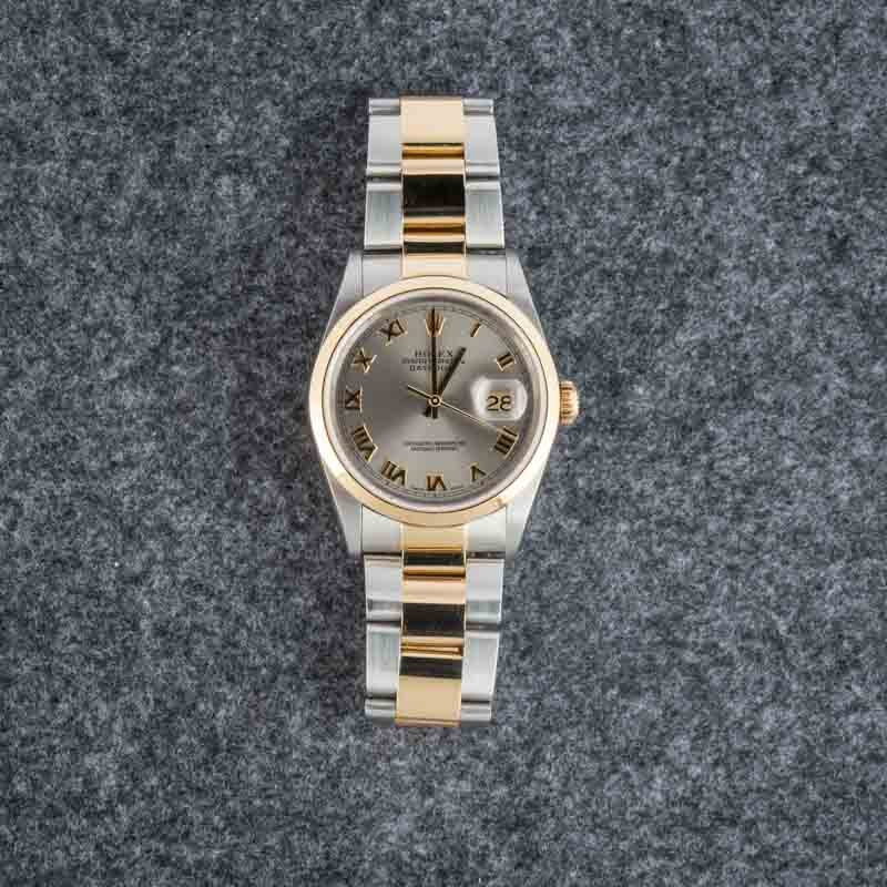 Pre-owned Rolex Datejust 16203 Slate Roman Dial