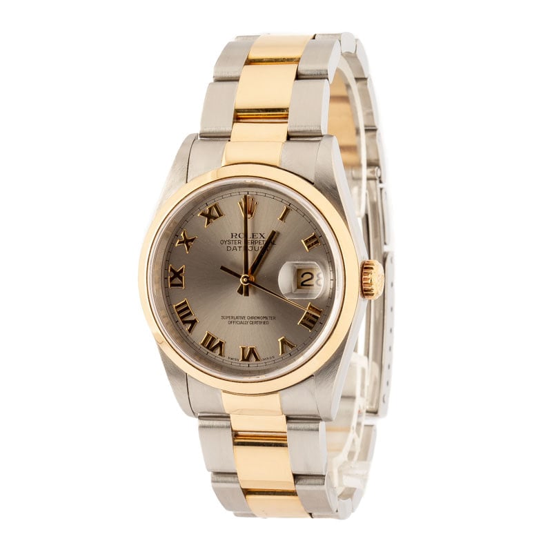 Pre-owned Rolex Datejust 16203 Slate Roman Dial