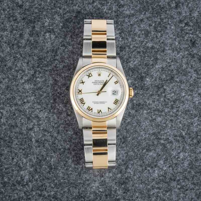 Pre-owned Rolex Datejust Ref 16203 White Roman Dial