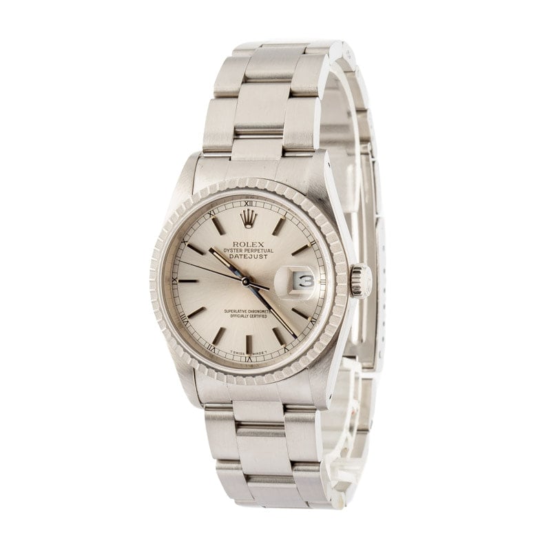 Rolex Datejust Ref 16220 Silver Dial