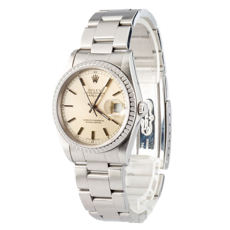 Pre-Owned Rolex Datejust 36 Ref 16220 Silver Dial