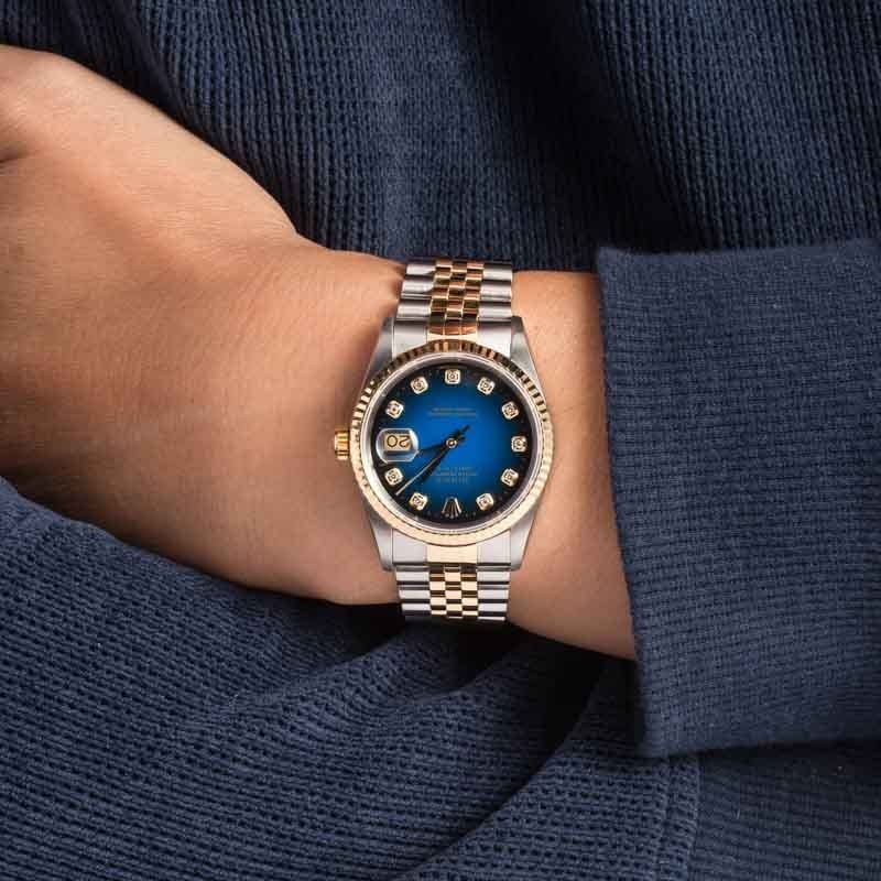 Rolex Datejust 36 16233 Blue Vignette Diamond Dial