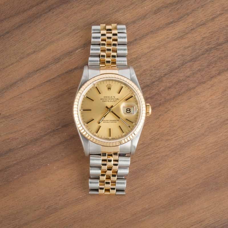Used Rolex Datejust 16233 Champagne Dial
