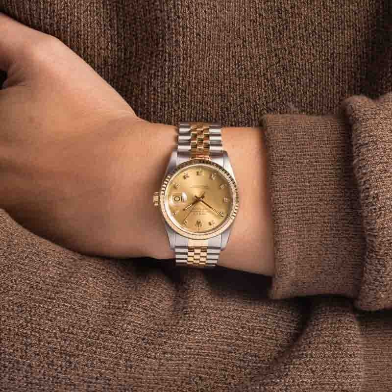 Rolex Datejust 36 16233 Champagne Diamond Dial