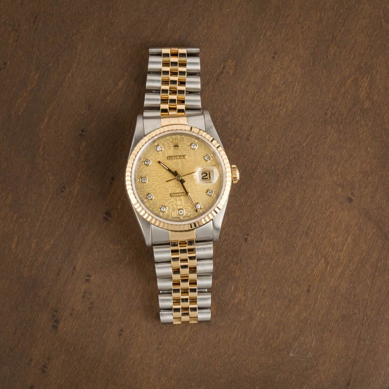 Rolex Datejust 16233 Champagne Jubilee Dial