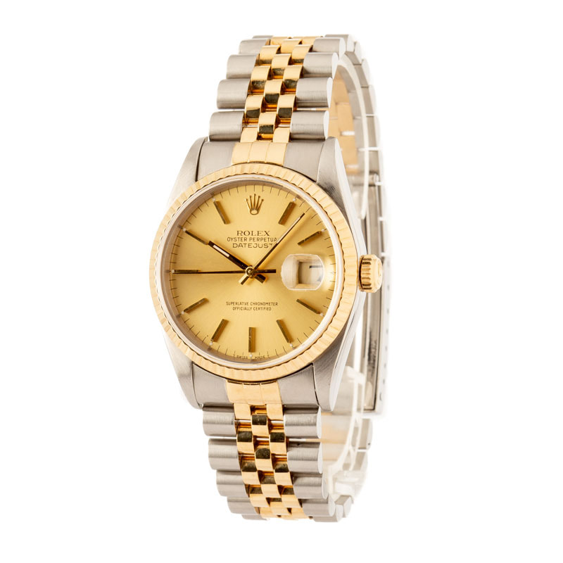 Used Rolex Datejust 16233 Champagne Dial Two Tone
