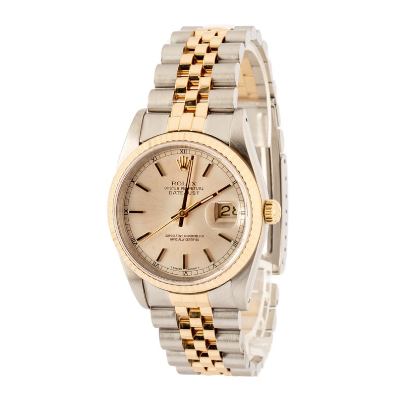 Pre-owned Rolex Datejust 36 Ref 16233 Silver Dial