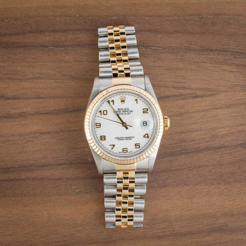 Rolex Datejust 36 16233 White Arabic Dial