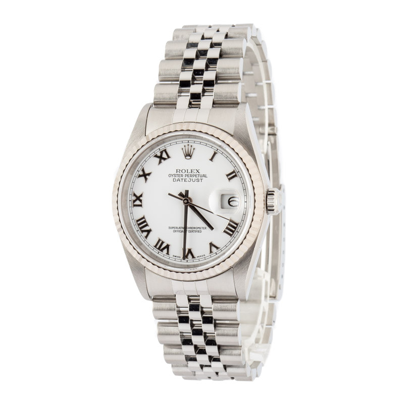 Pre Owned Rolex Datejust 16234 White Roman Dial