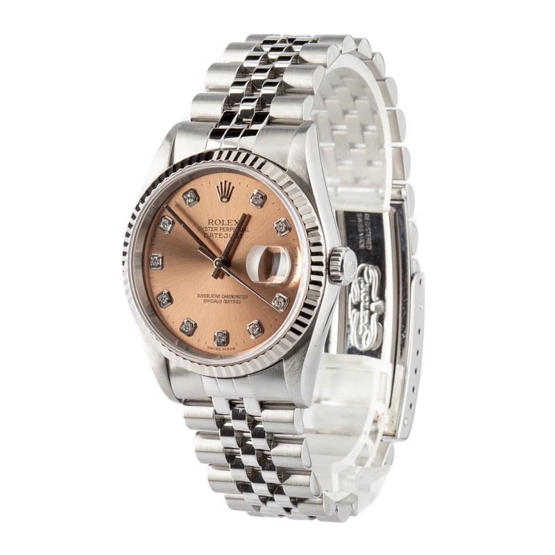 Rolex Datejust 36 16234 Salmon Diamond Dial