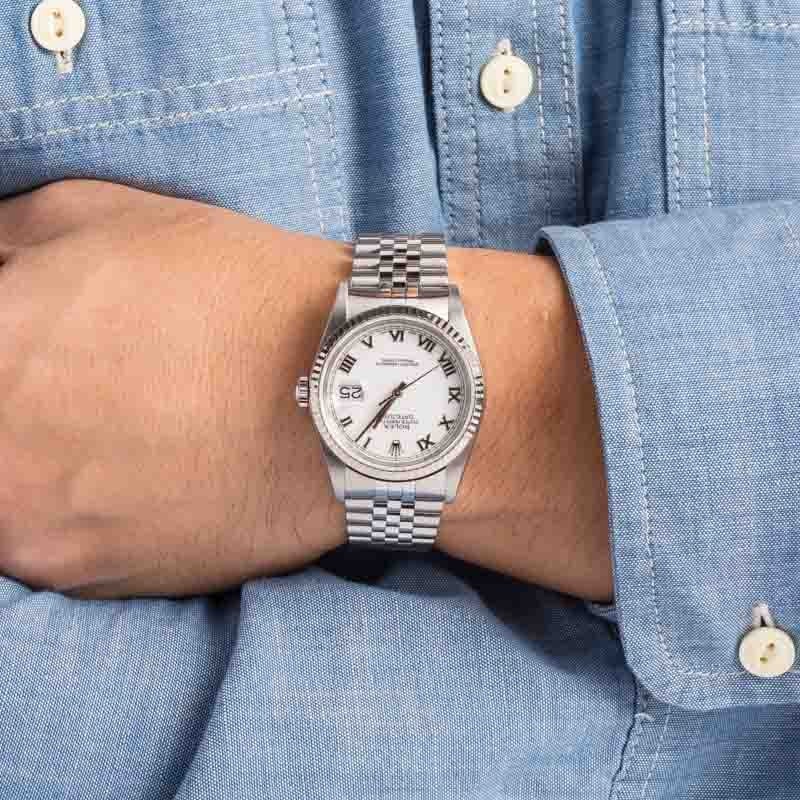 Rolex Datejust 36 Ref 16234 White Roman Dial