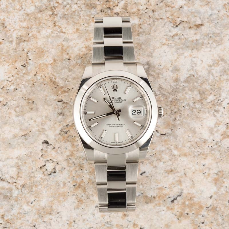 Pre-Owned Rolex Datejust 126300 Silver Dial