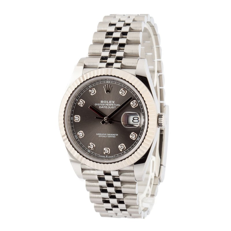 Rolex Datejust 41 Ref 126334 Slate Diamond Dial