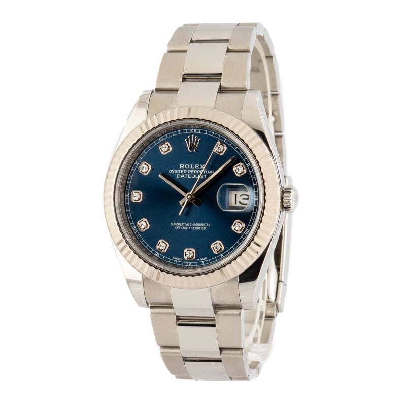 Rolex Datejust 41 Ref 126334 Blue Diamond Dial